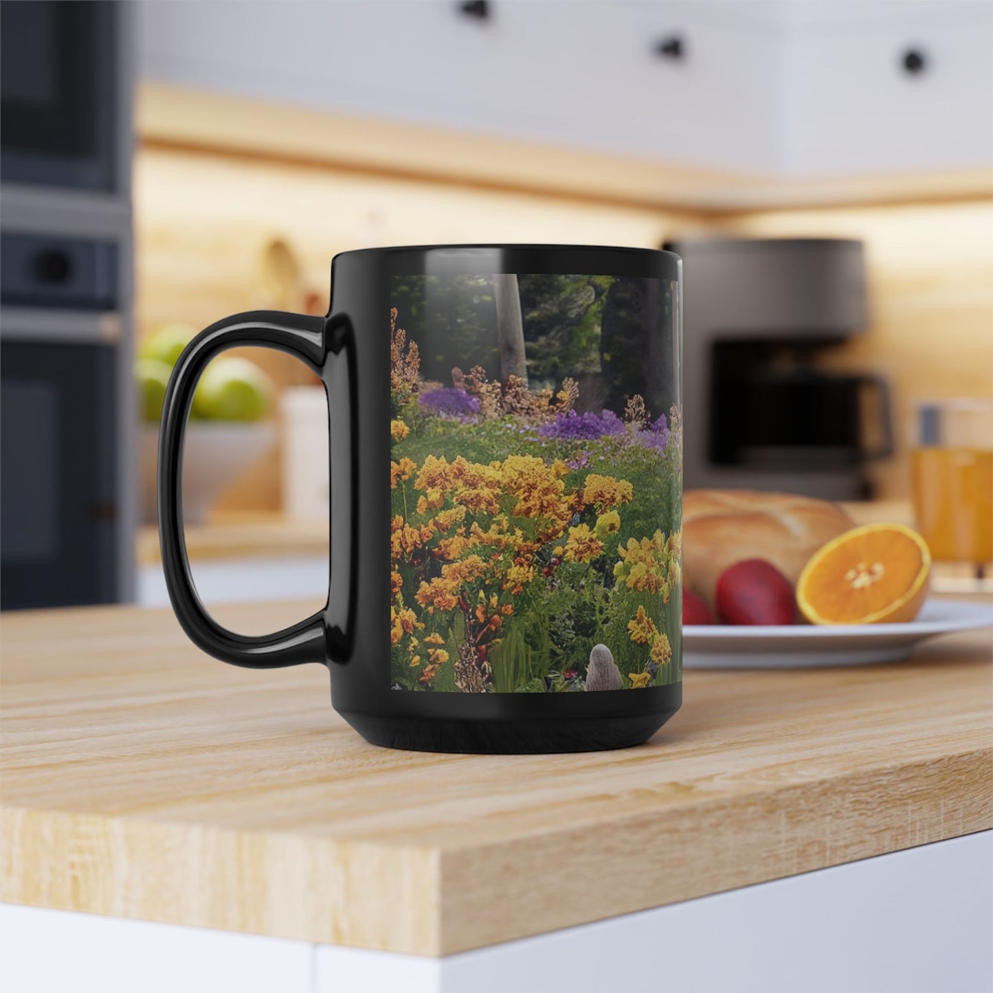 Wildflowers Black Mug, 15oz