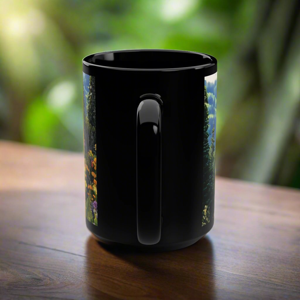 Wildflowers Black Mug, 15oz