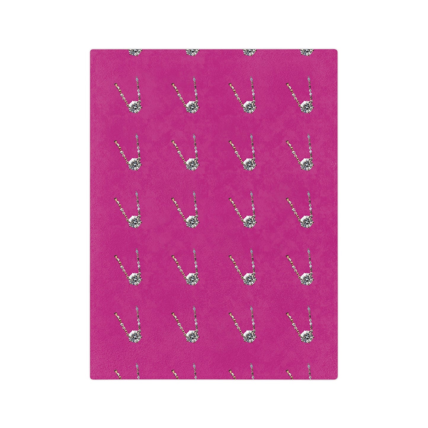 Diamond Pendant on Pink Velveteen Microfiber Blanket