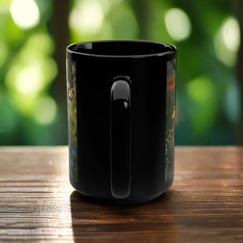 Wildflowers Black Mug, 15oz