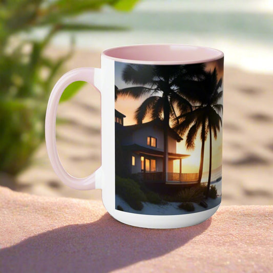Two-Tone Coffee Mugs, 15oz