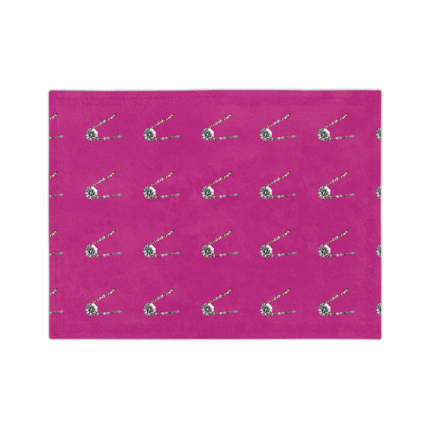 Diamond Pendant on Pink Velveteen Microfiber Blanket
