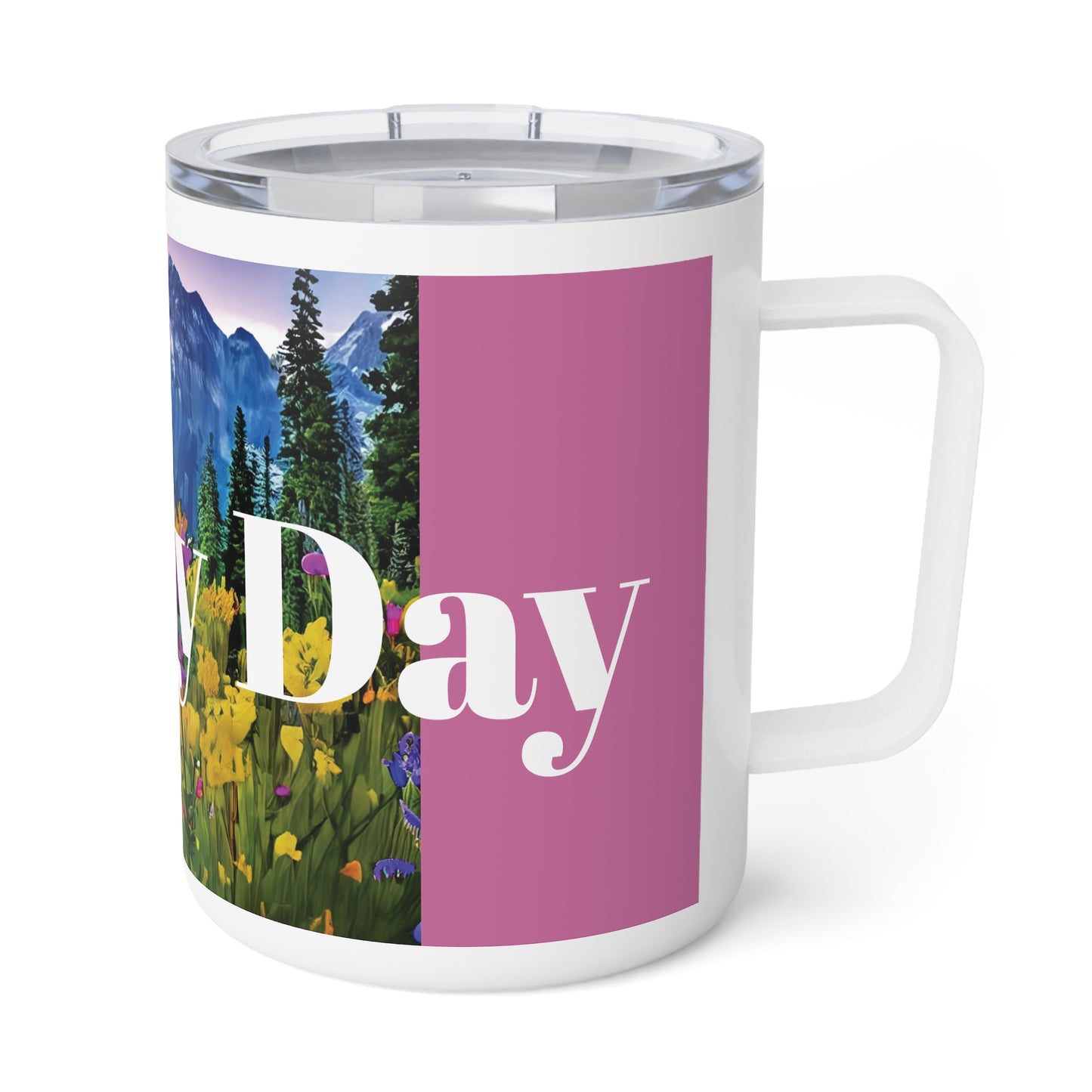 Happy Day Insulated Coffee Mug, 10oz
