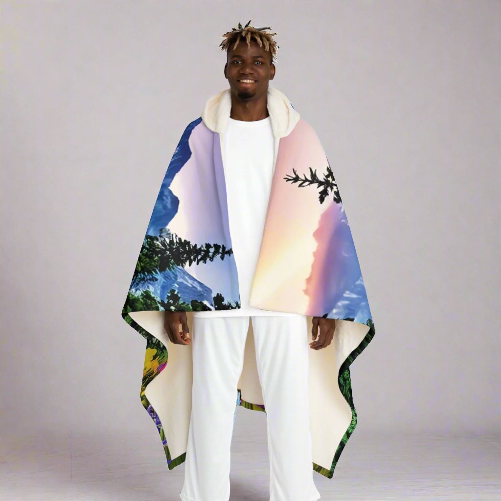 Hooded Sherpa Fleece Blanket