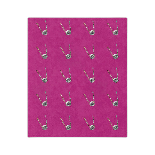 Diamond Pendant on Pink Velveteen Microfiber Blanket