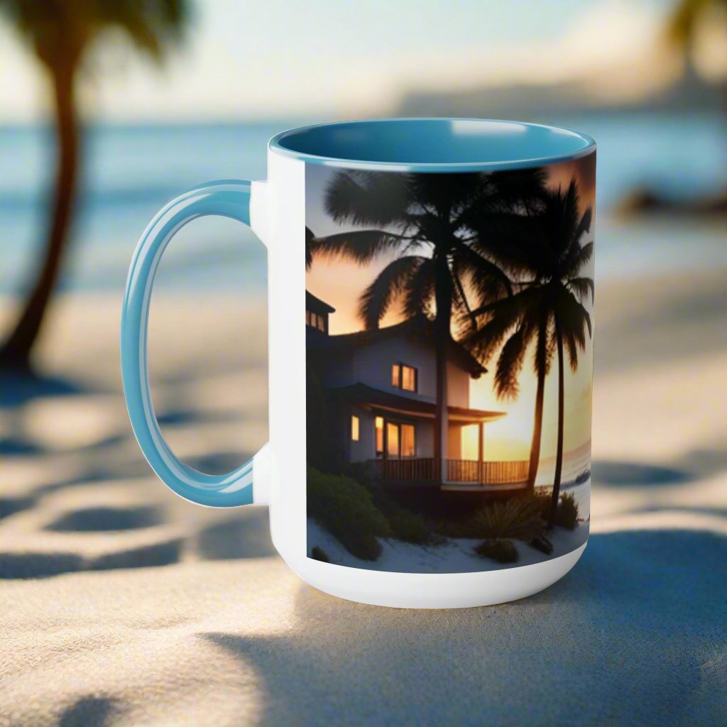 Two-Tone Coffee Mugs, 15oz