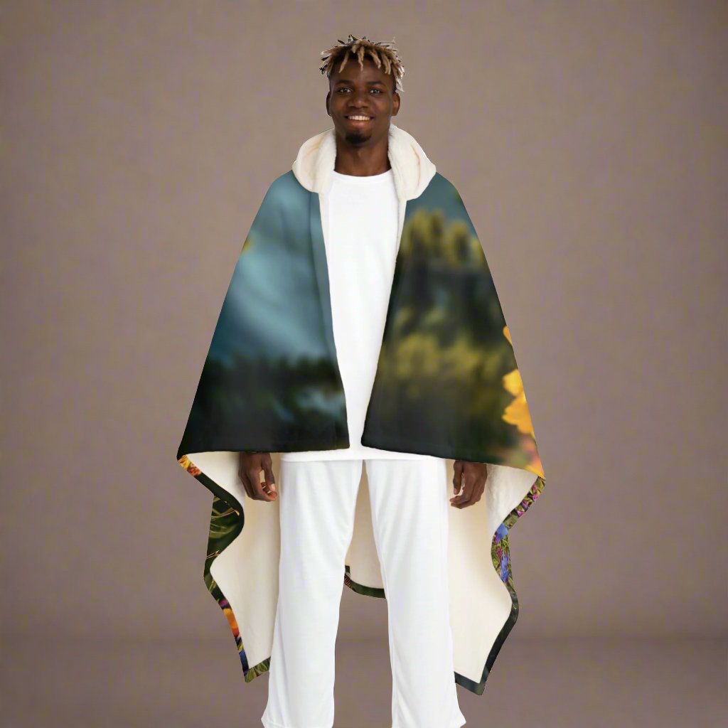 Hooded Sherpa Fleece Blanket