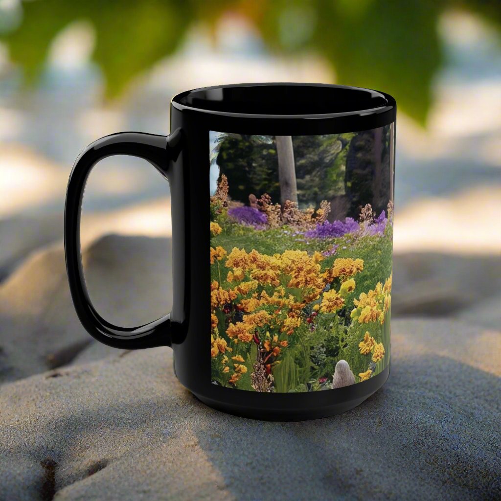 Wildflowers Black Mug, 15oz