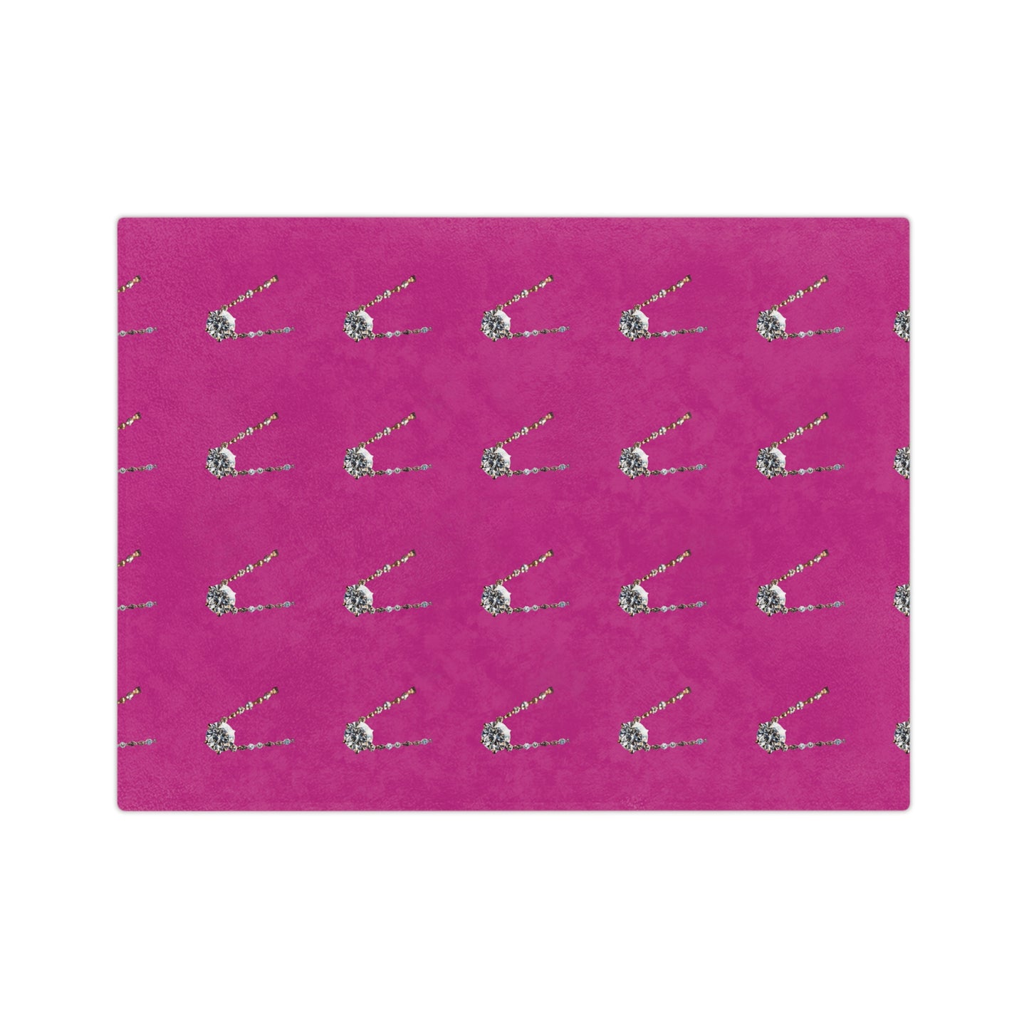 Diamond Pendant on Pink Velveteen Microfiber Blanket