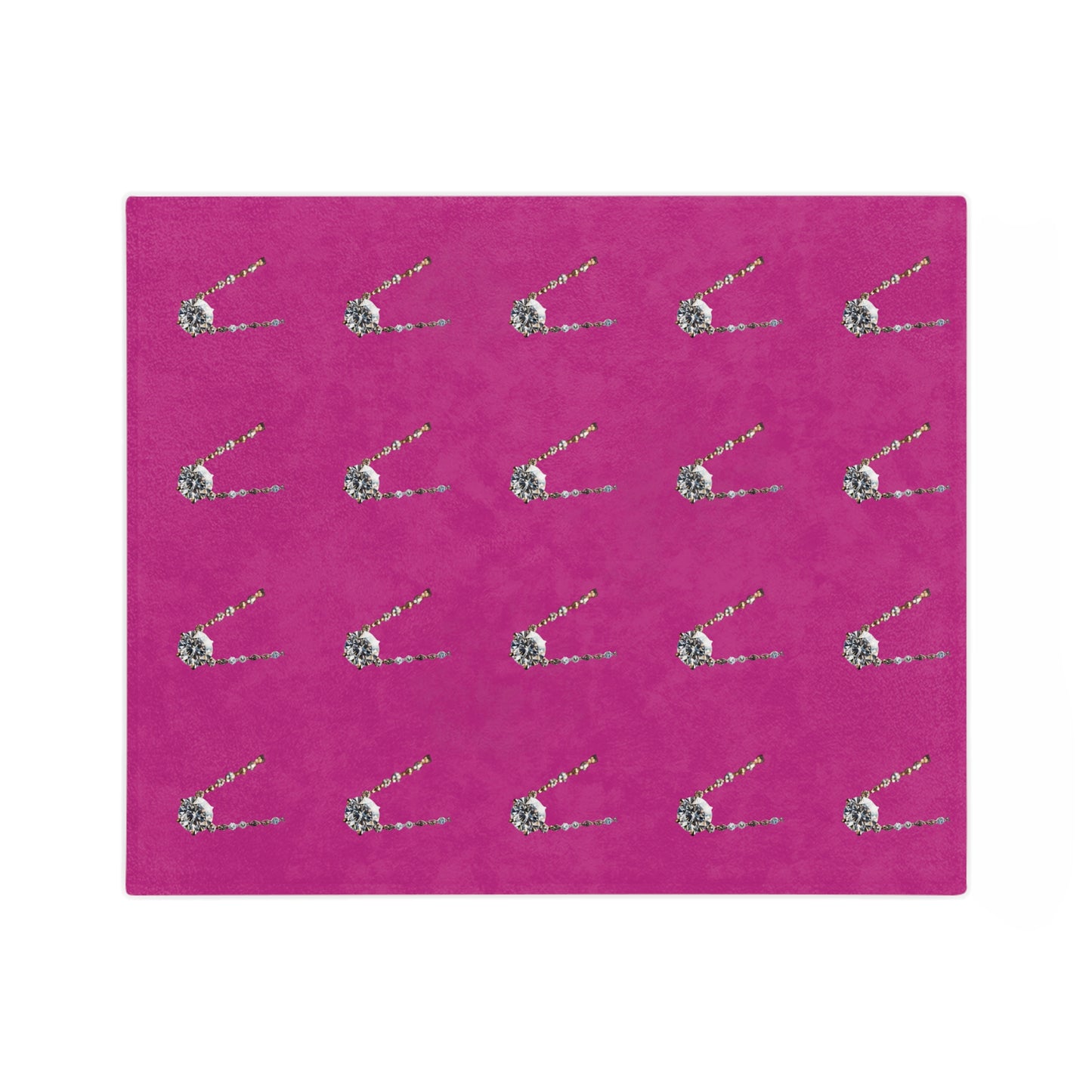 Diamond Pendant on Pink Velveteen Microfiber Blanket