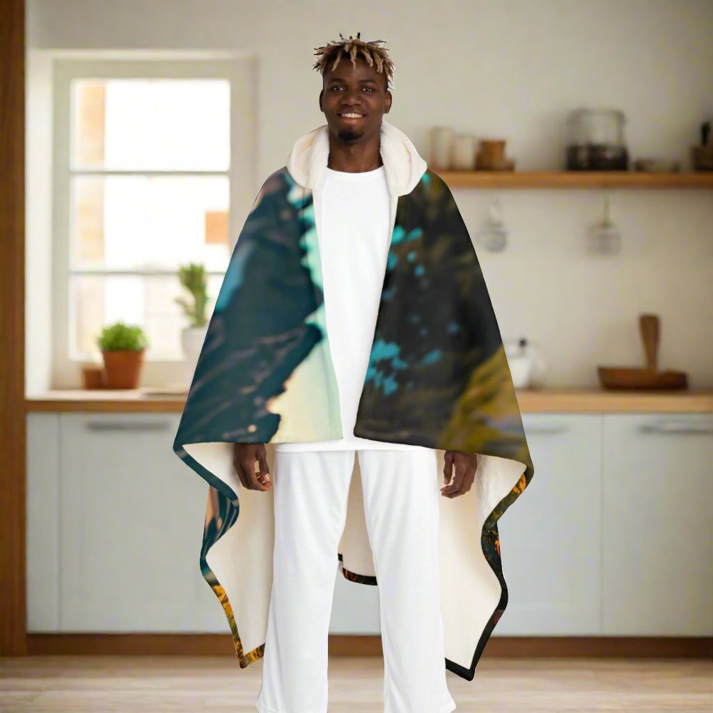 Hooded Sherpa Fleece Blanket