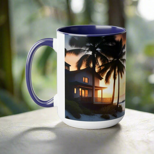 Two-Tone Coffee Mugs, 15oz