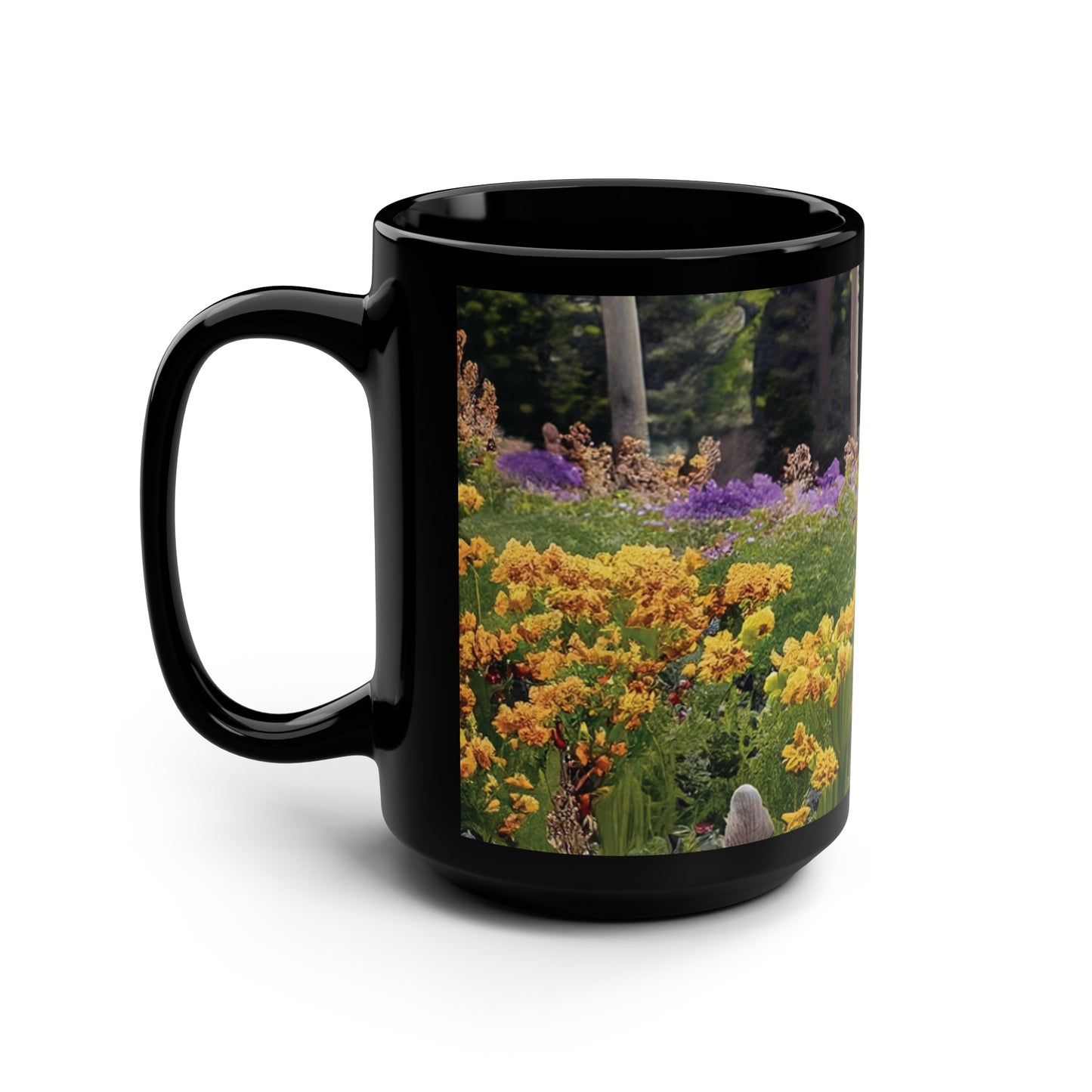 Wildflowers Black Mug, 15oz