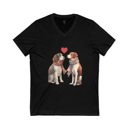 Adorable Pups - Jersey Short Sleeve V-Neck Tee