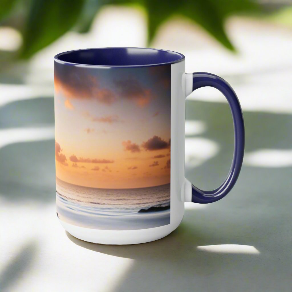 Two-Tone Coffee Mugs, 15oz