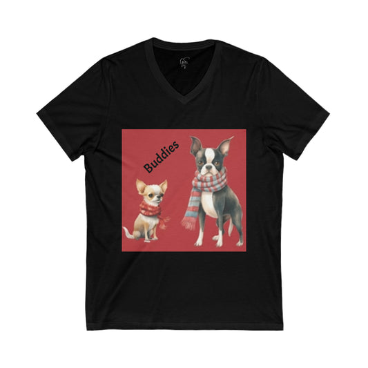 Adorable Buddies - Jersey Short Sleeve V-Neck Tee