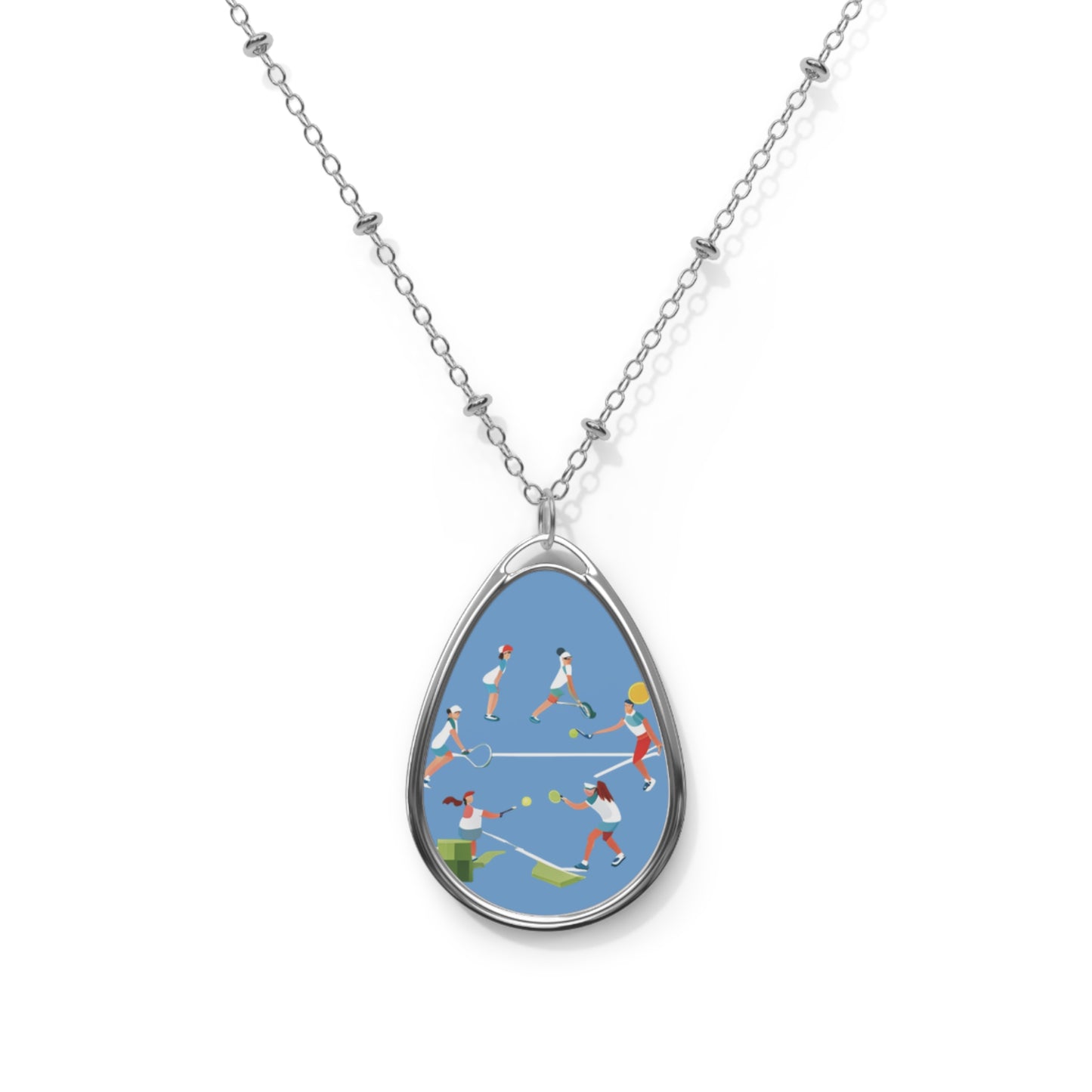 Pickleball Oval Necklace