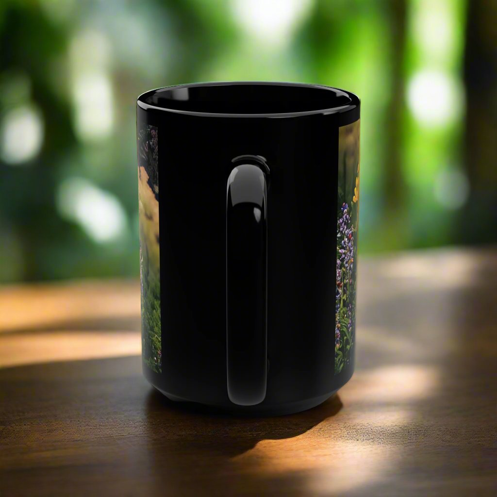 Wildflowers Black Mug, 15oz